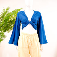 Solid Cotton Wrap Top