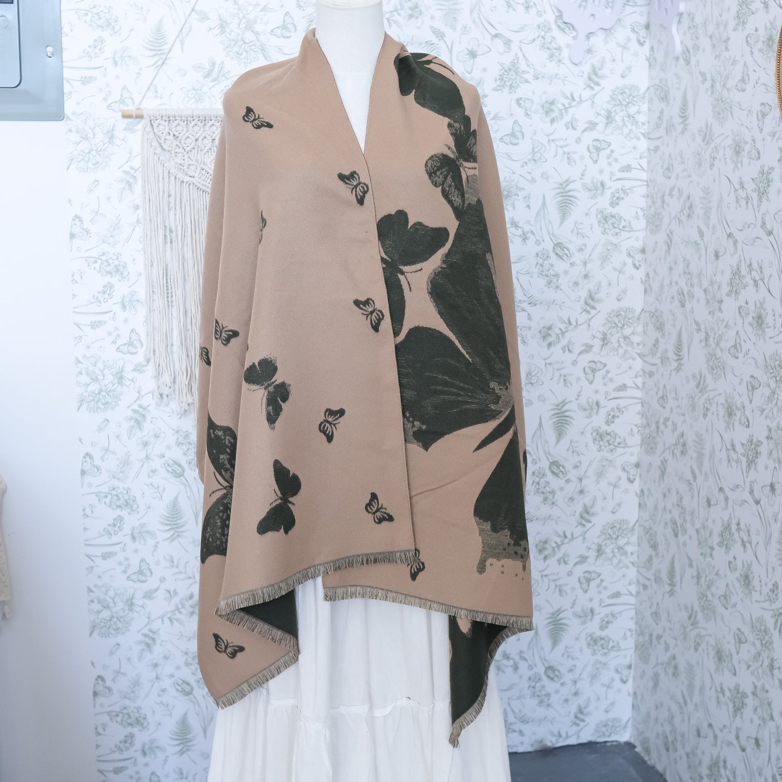 Reversible Butterfly Boho Long Oversized Shawls