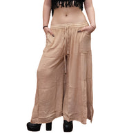 Stonewashed Boho Wide Leg Palazzo Pants