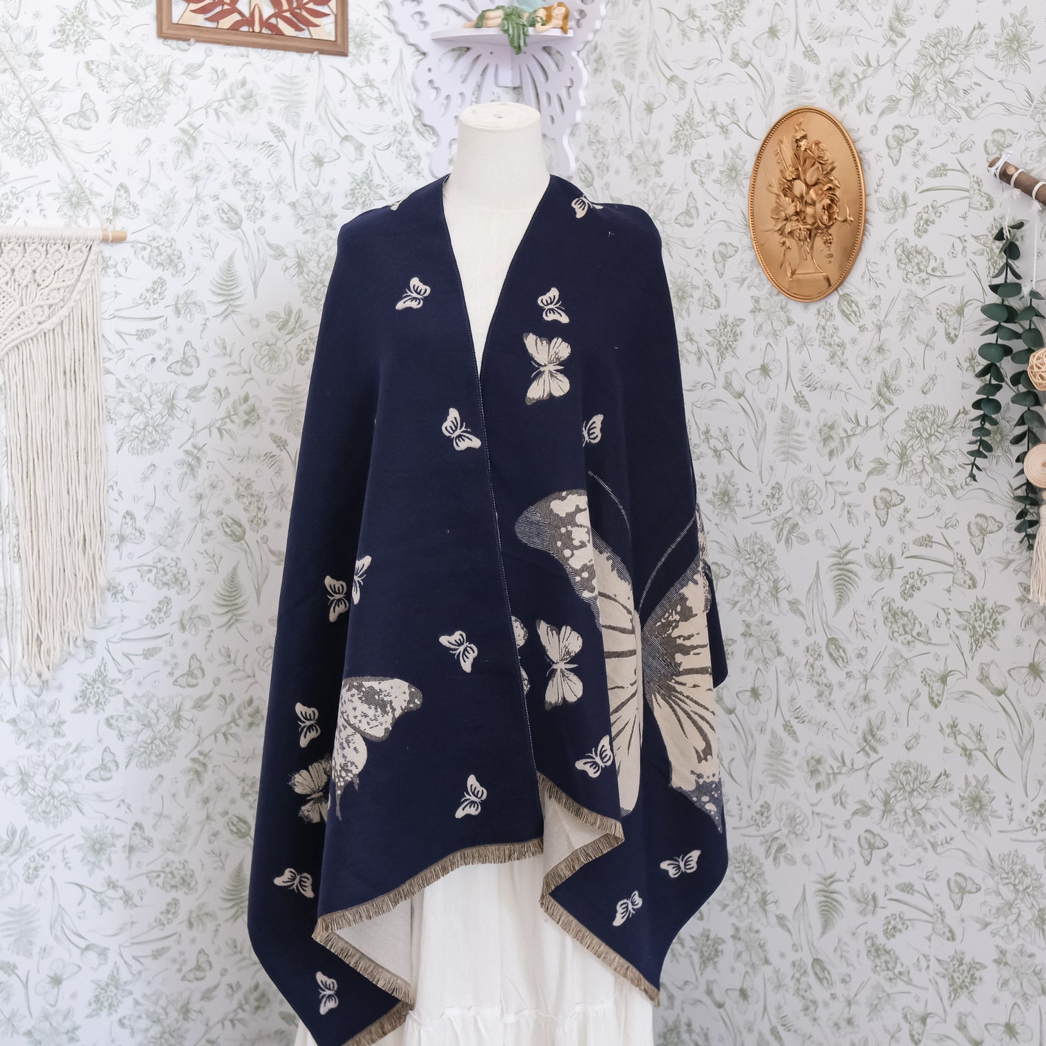 Reversible Butterfly Boho Long Oversized Shawls