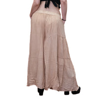 Stonewashed Boho Wide Leg Palazzo Pants