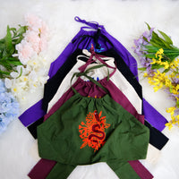 Hand Embroidered Snake Halter Top