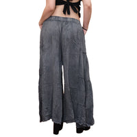 Stonewashed Boho Wide Leg Palazzo Pants