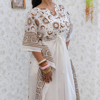 Celestial Sun & Moon Hamsa Kaftan Maxi Dress with Pockets