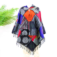Patchwork Hooded Fall/Winter Ponchos