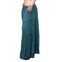 Stonewashed Boho Wide Leg Palazzo Pants