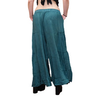 Stonewashed Boho Wide Leg Palazzo Pants