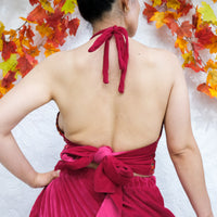 Hand Embroidery Velvet Halter Top