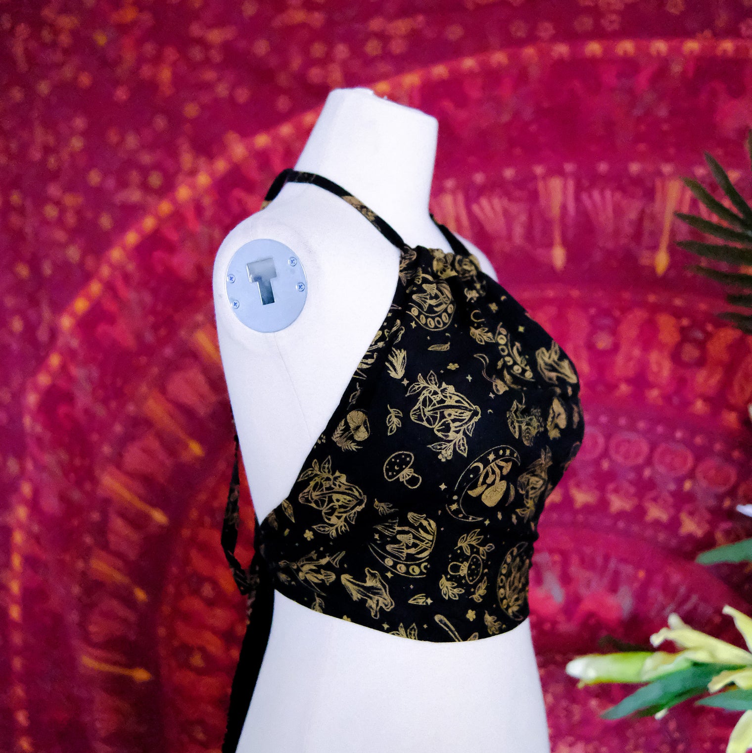 Mushroom/Celestial Halter Top