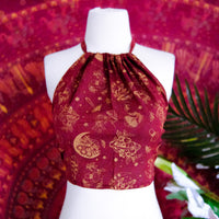 Mushroom/Celestial Halter Top