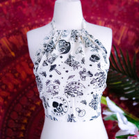 Mushroom/Celestial Halter Top