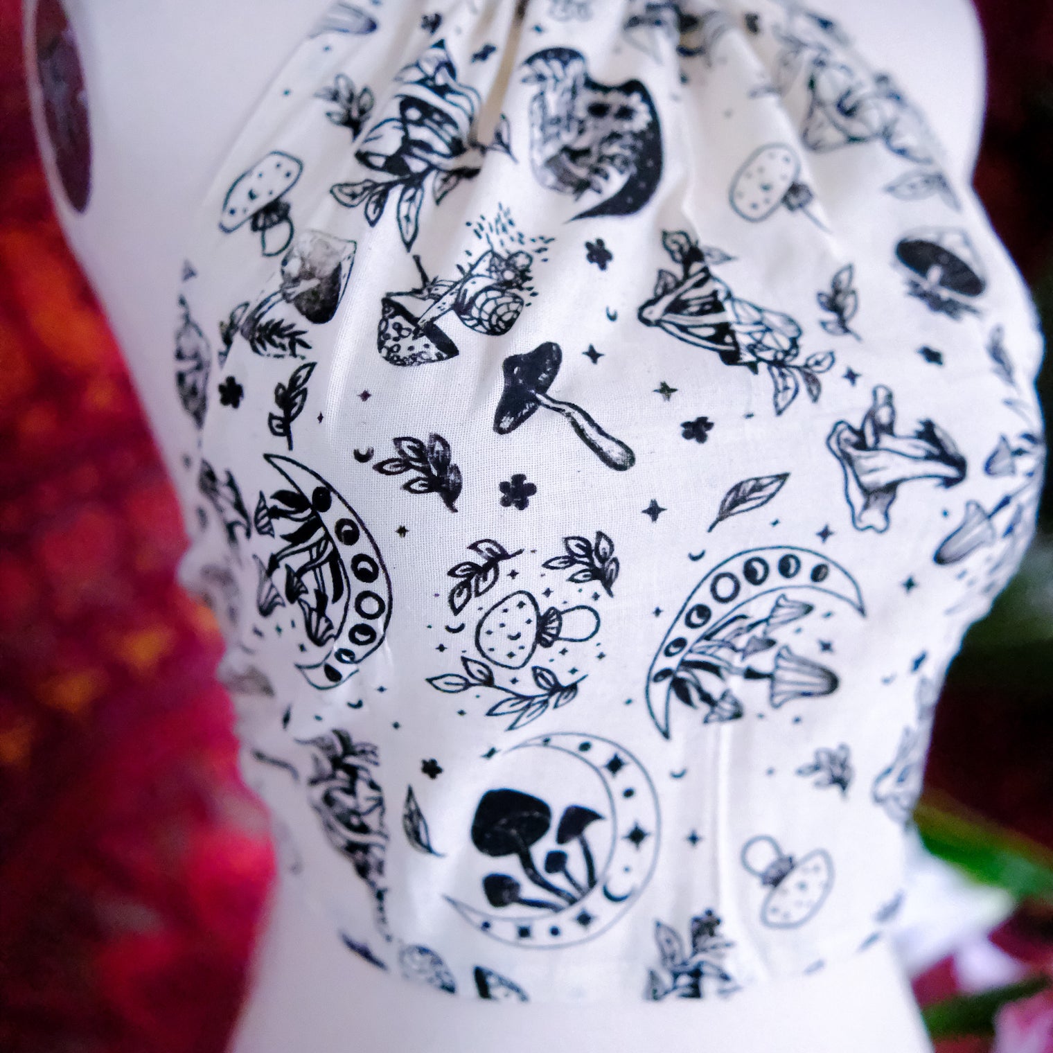 Mushroom/Celestial Halter Top