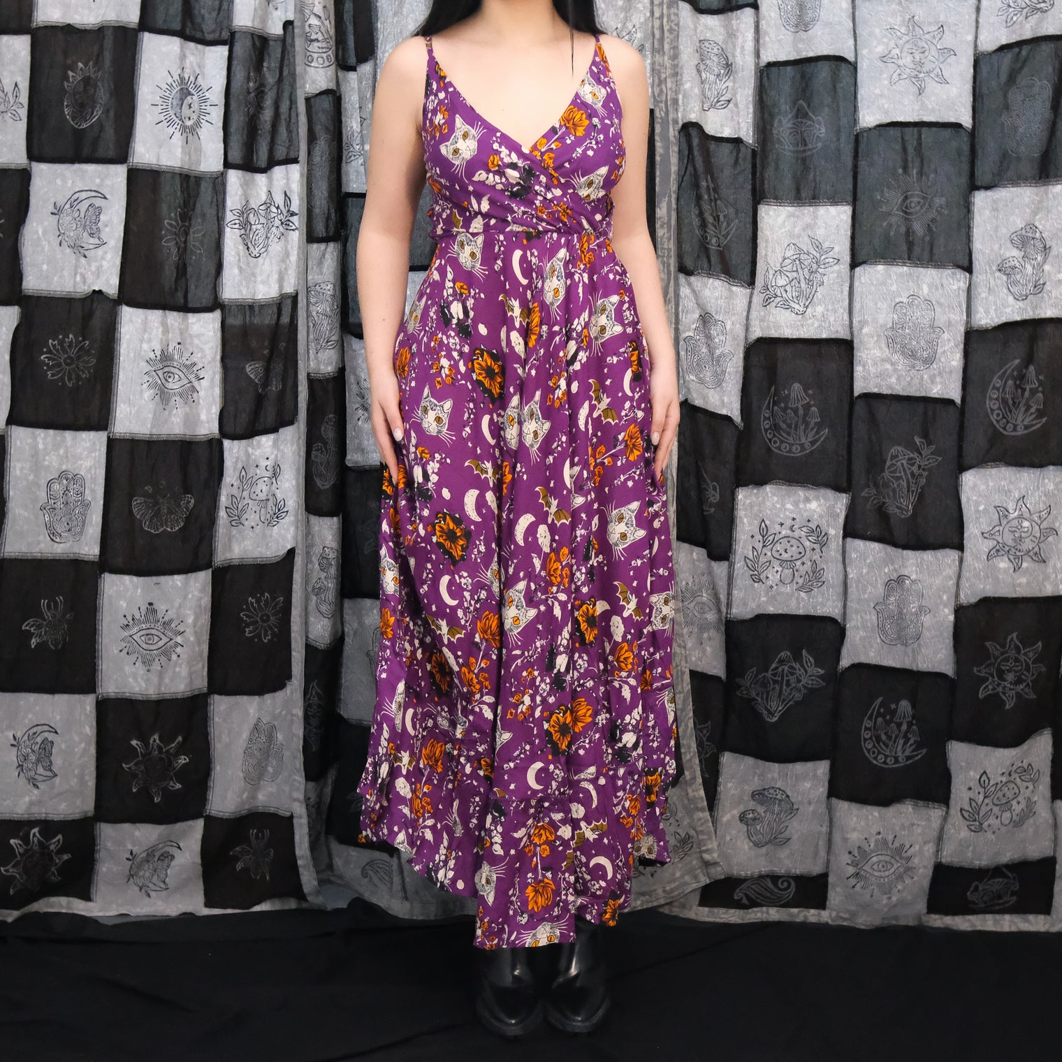 Witchcore Floral Maxi Dress