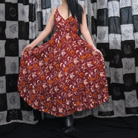 Witchcore Floral Maxi Dress