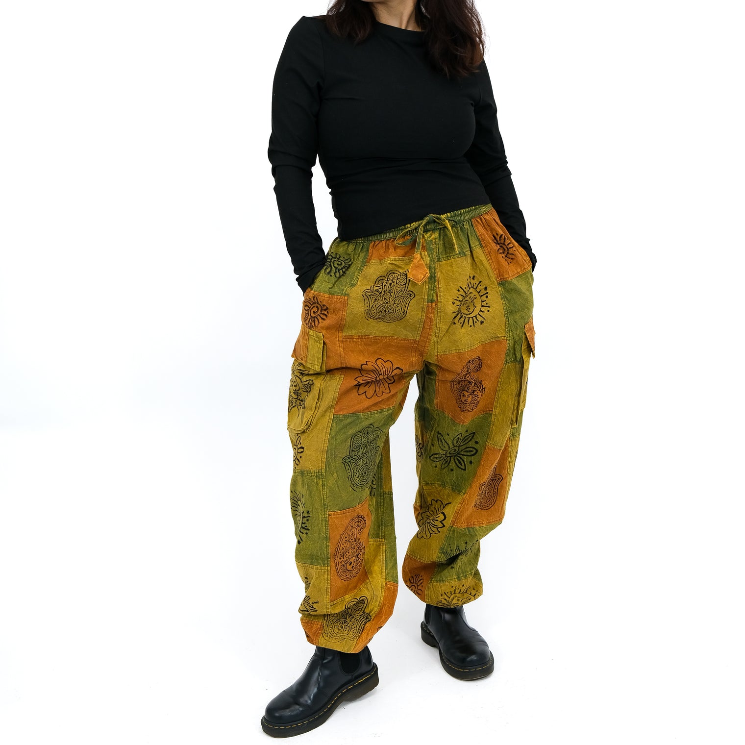 Patchwork Baggy Cargo Pants