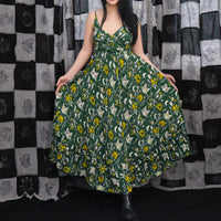 Witchcore Floral Maxi Dress