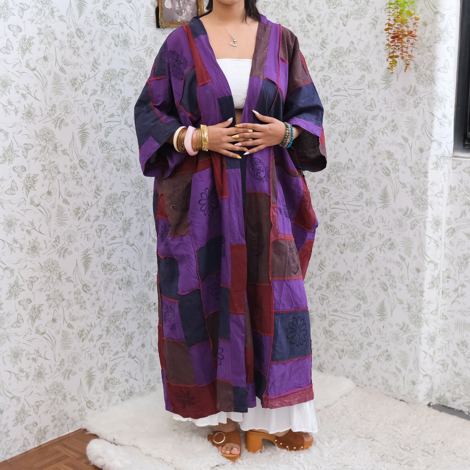 Oversized Patchwork Cotton Duster