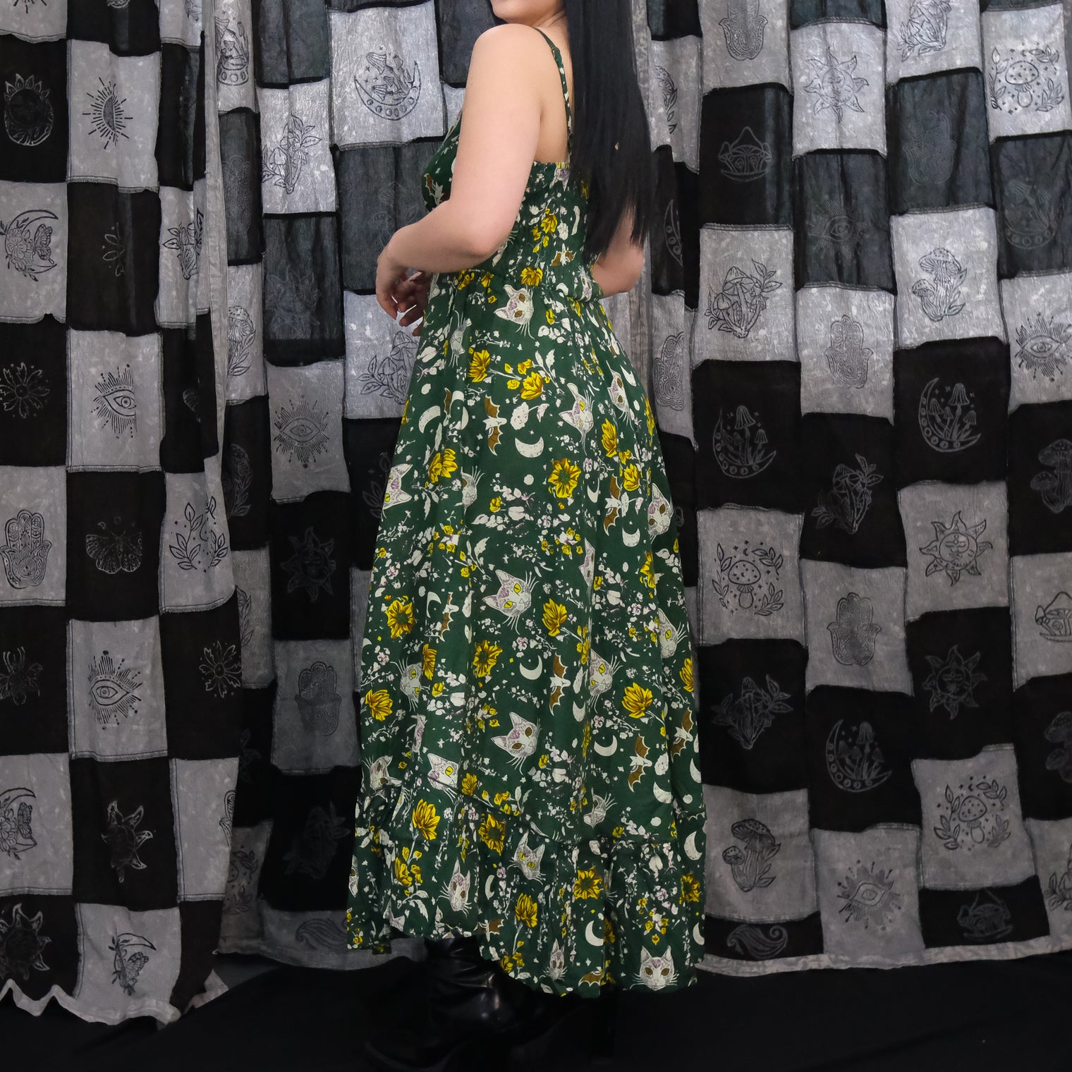 Witchcore Floral Maxi Dress