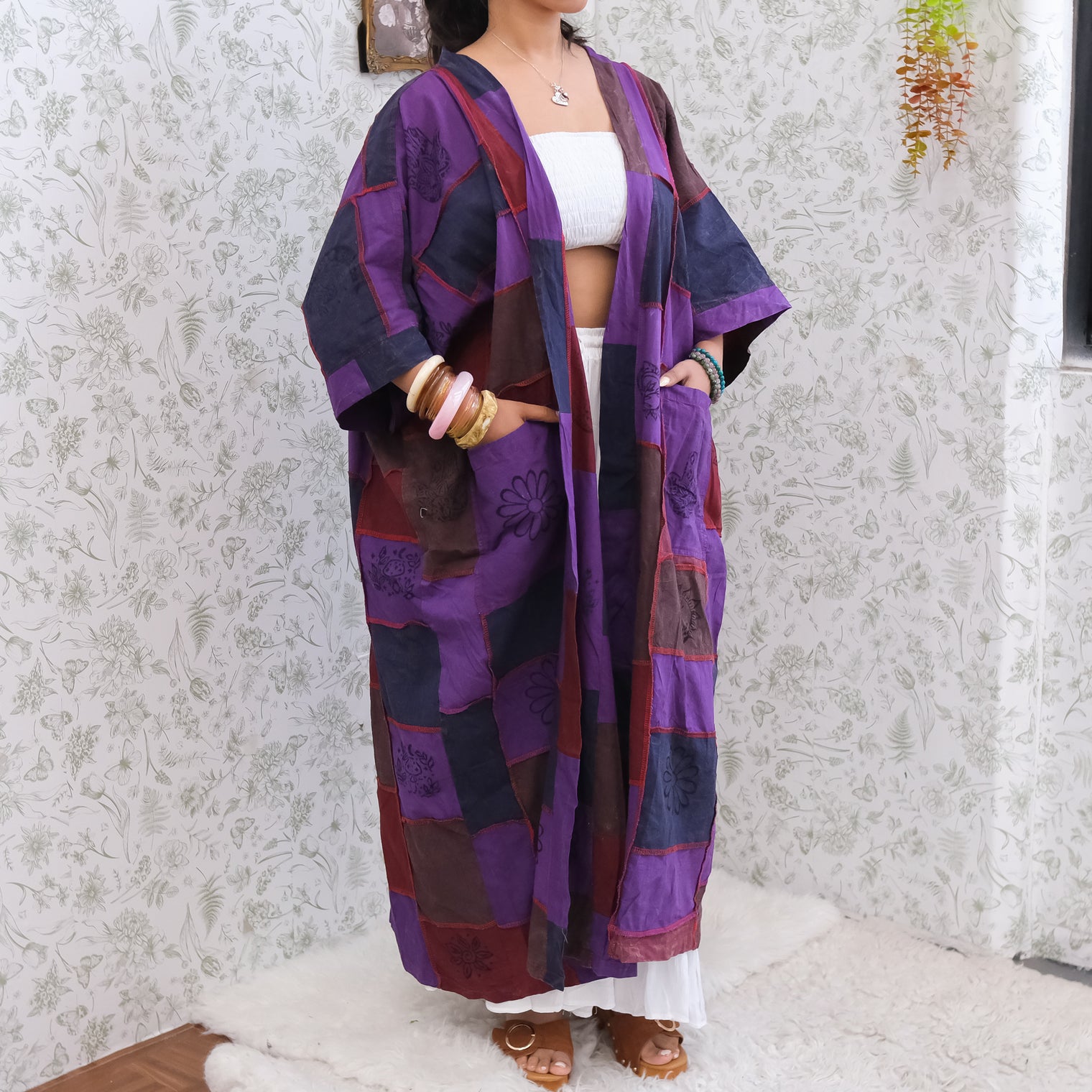 Oversized Patchwork Cotton Duster