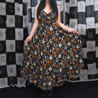 Witchcore Floral Maxi Dress