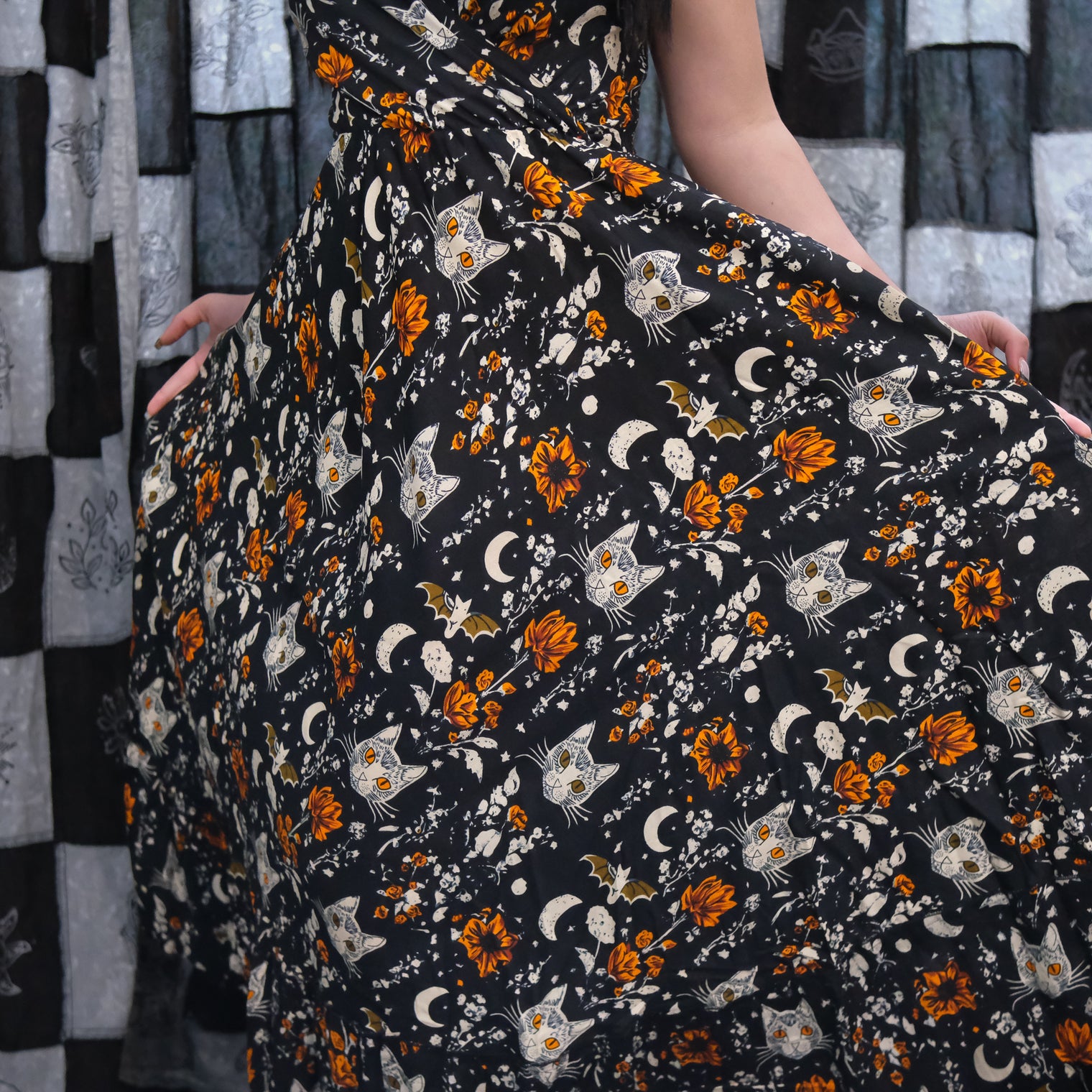 Witchcore Floral Maxi Dress