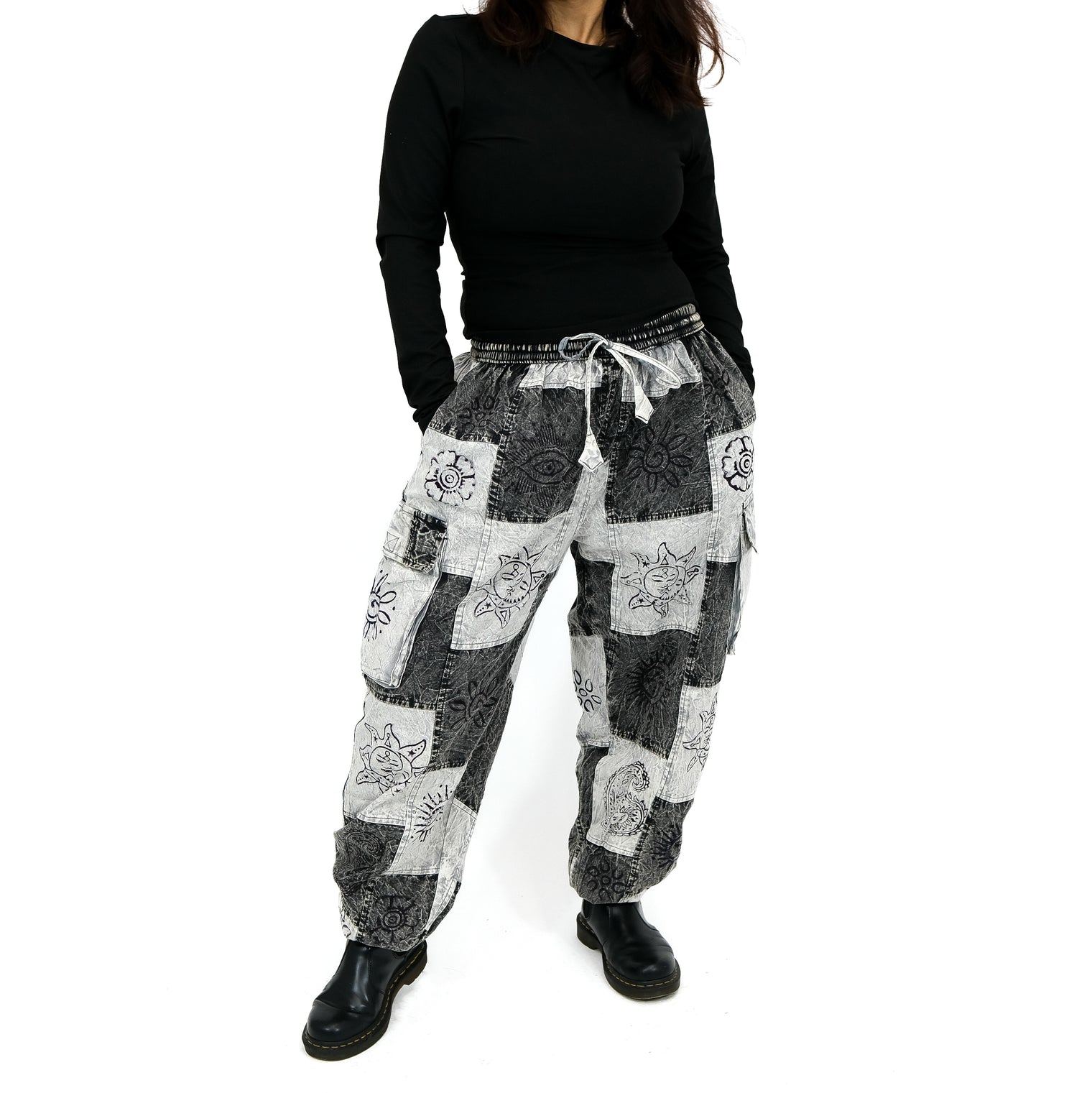 Patchwork Baggy Cargo Pants
