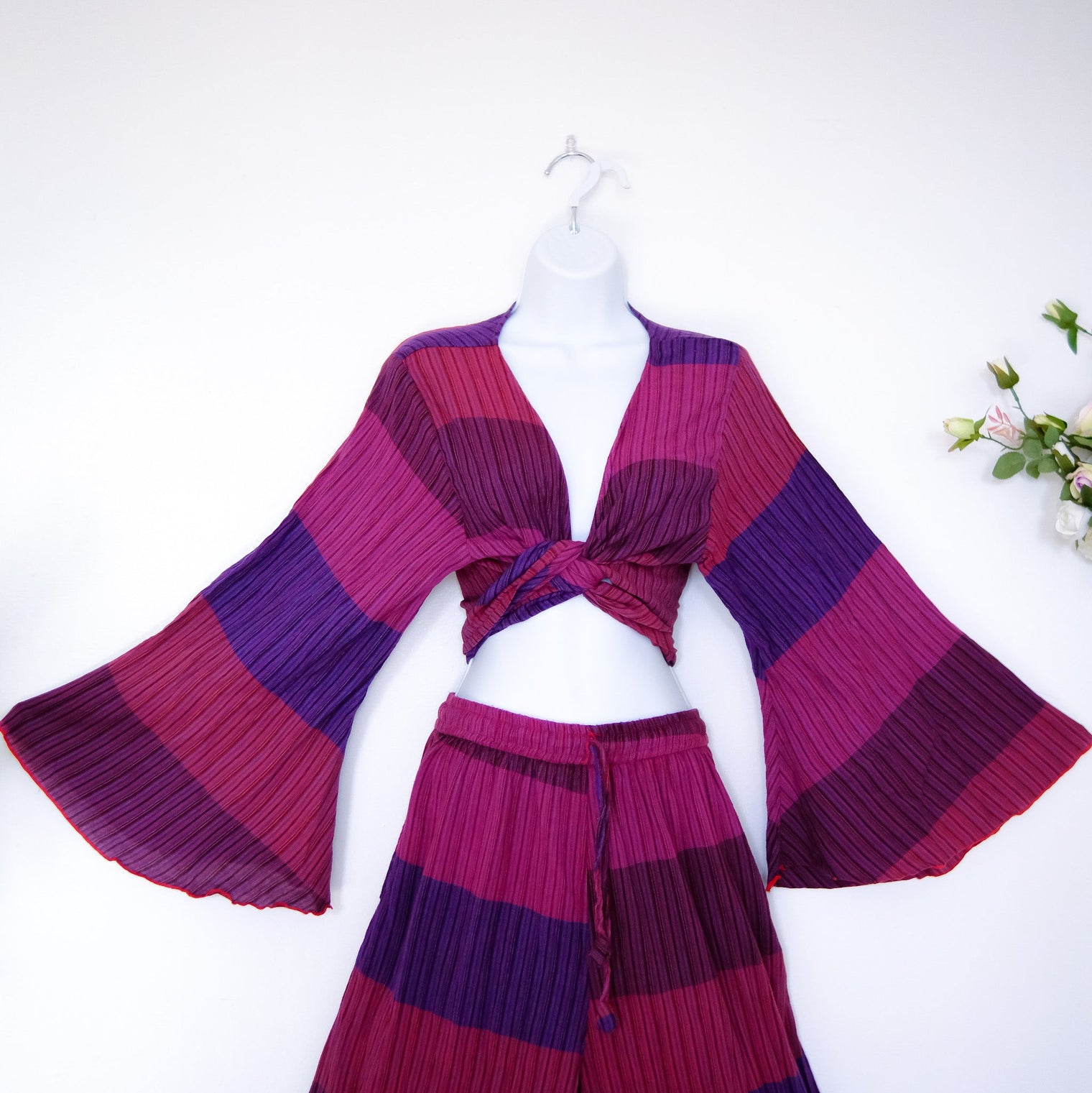 Dreamy Cotton Butterfly Sleeve Wrap Top