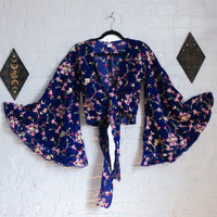 Ember Velvet Hand Embroidered Wrap Top