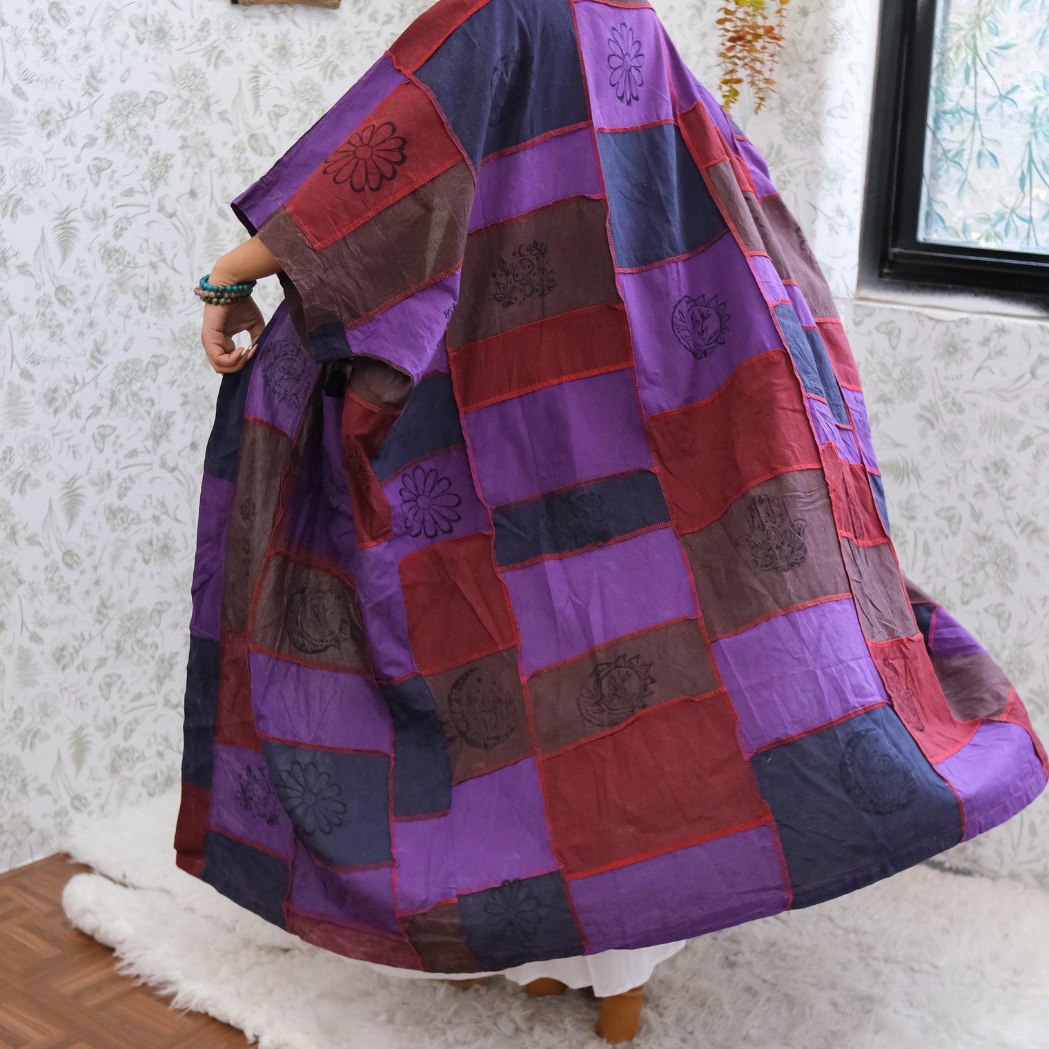 Oversized Patchwork Cotton Duster