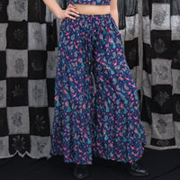 Whimsical Paisley Peacock Tiered Palazzo Pants