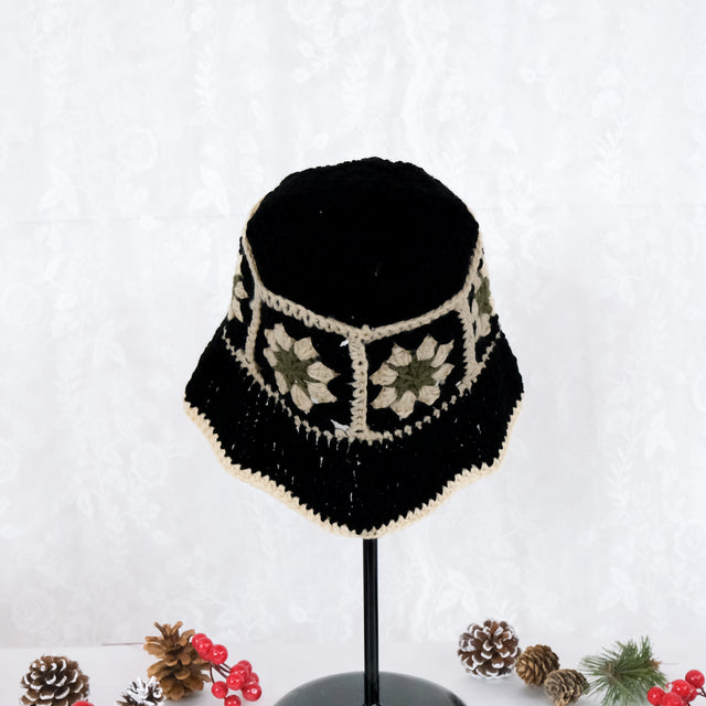 Crochet Flower Bucket Boho Hippie Hat