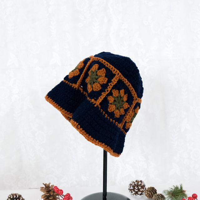 Crochet Flower Bucket Boho Hippie Hat