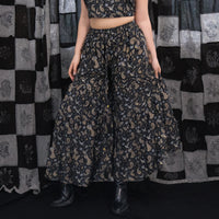 Whimsical Paisley Peacock Tiered Palazzo Pants