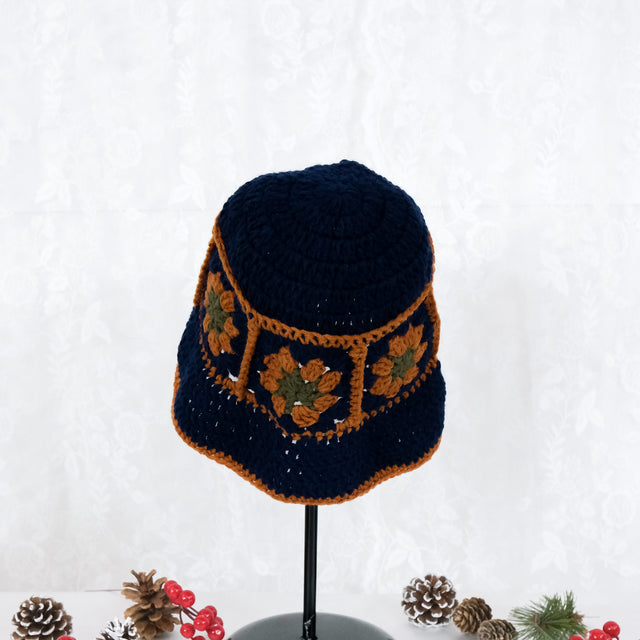 Crochet Flower Bucket Boho Hippie Hat