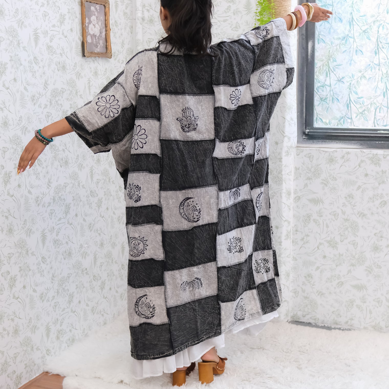 Oversized Patchwork Cotton Duster