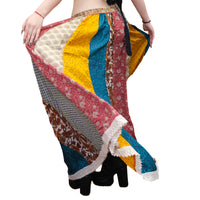 One-of-a-Kind Recycled Sari Patchwork Maxi Skirt