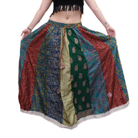 One-of-a-Kind Recycled Sari Patchwork Maxi Skirt