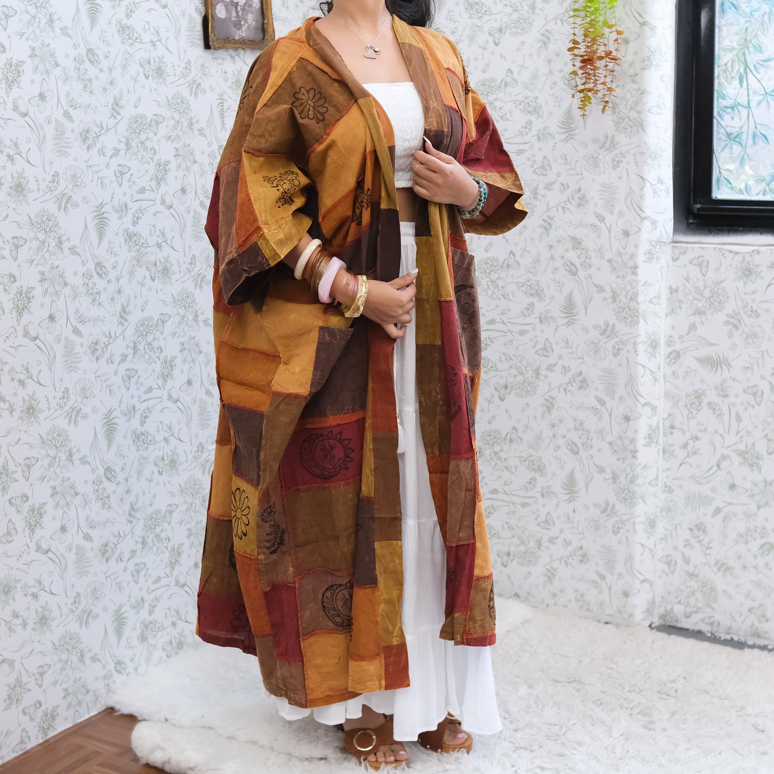 Oversized Patchwork Cotton Duster