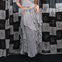Flared Grunge Flowy Maxi Skirt