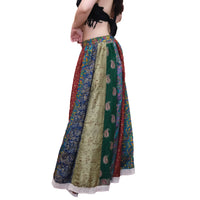 One-of-a-Kind Recycled Sari Patchwork Maxi Skirt