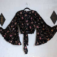 Ember Velvet Hand Embroidered Wrap Top