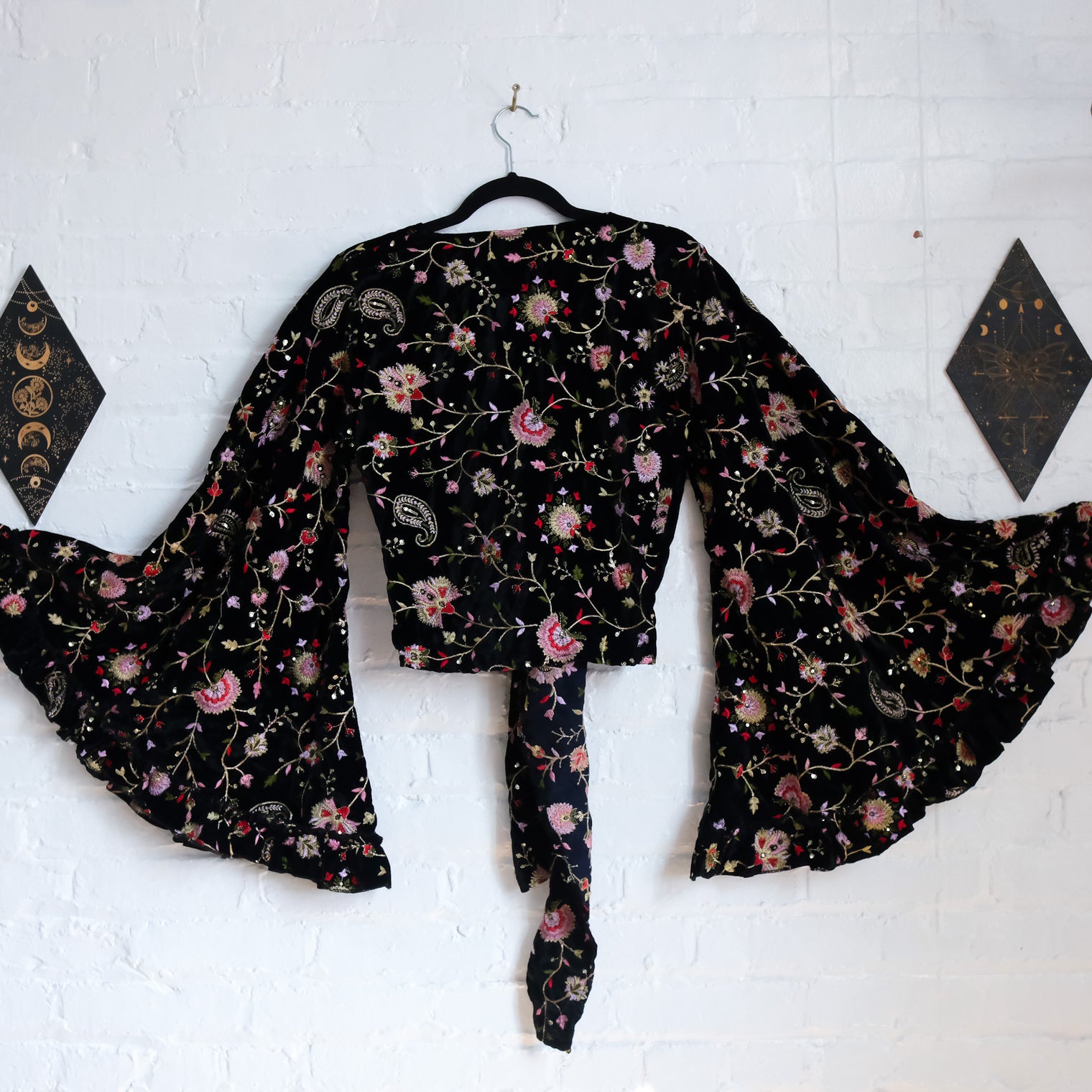 Ember Velvet Hand Embroidered Wrap Top