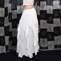 Flared Grunge Flowy Maxi Skirt