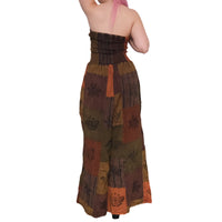 Patchwork Boho Wide Leg Harem Jumpsuit