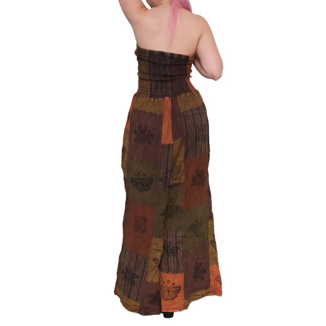 Patchwork Boho Wide Leg Harem Jumpsuit