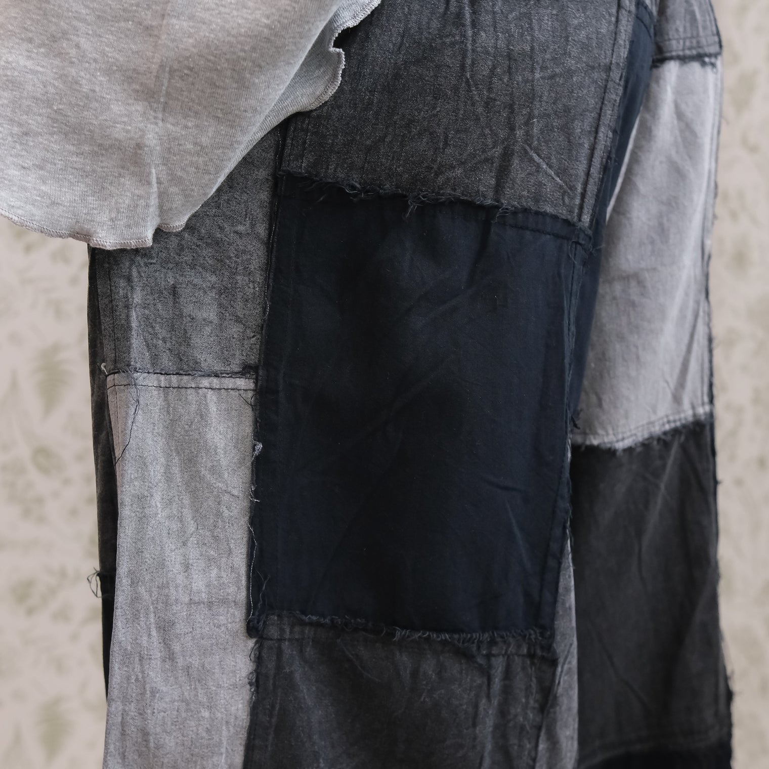 Denim Look  Patchwork Wide Leg Palazzo Pants