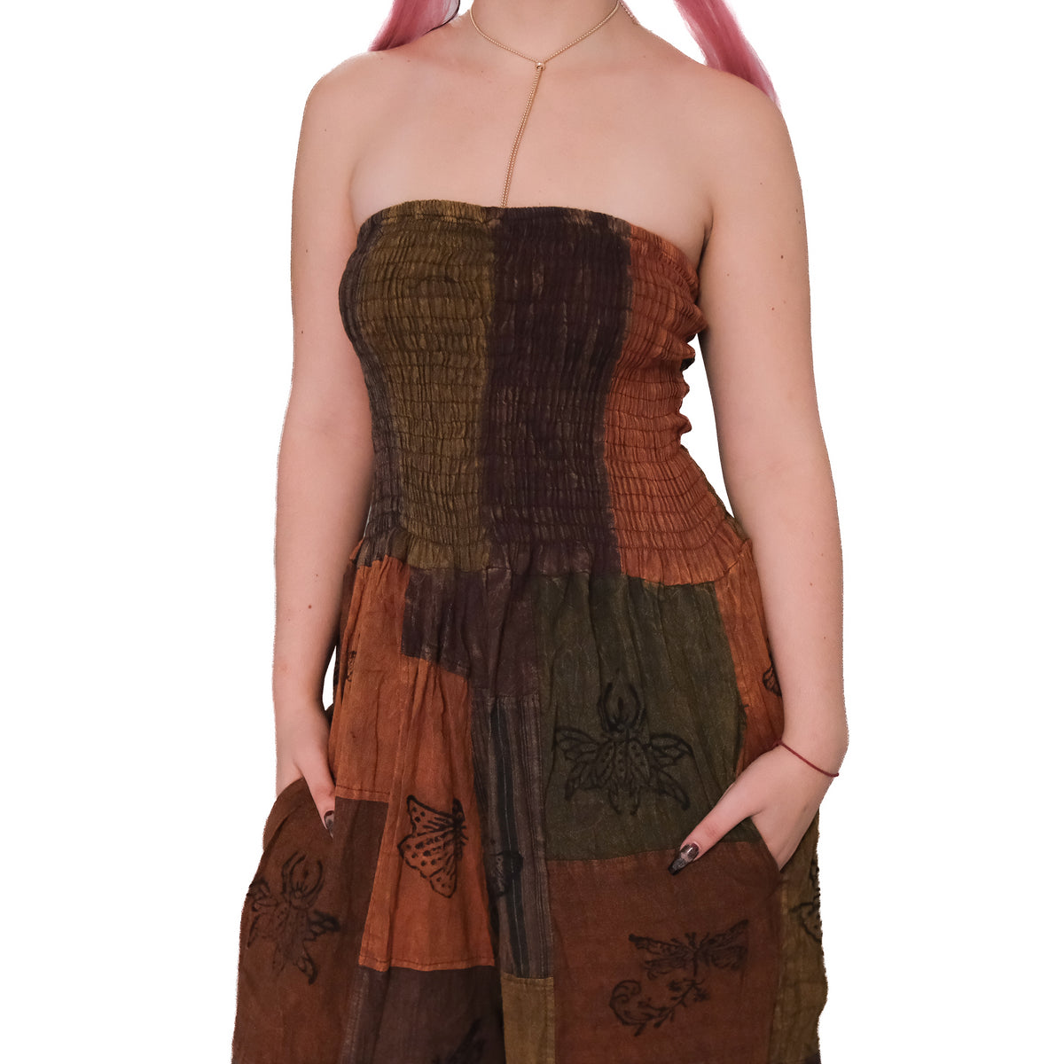 Patchwork Boho Wide Leg Harem Jumpsuit
