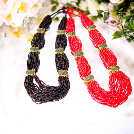 Long Beaded Bohemian Style  Necklace