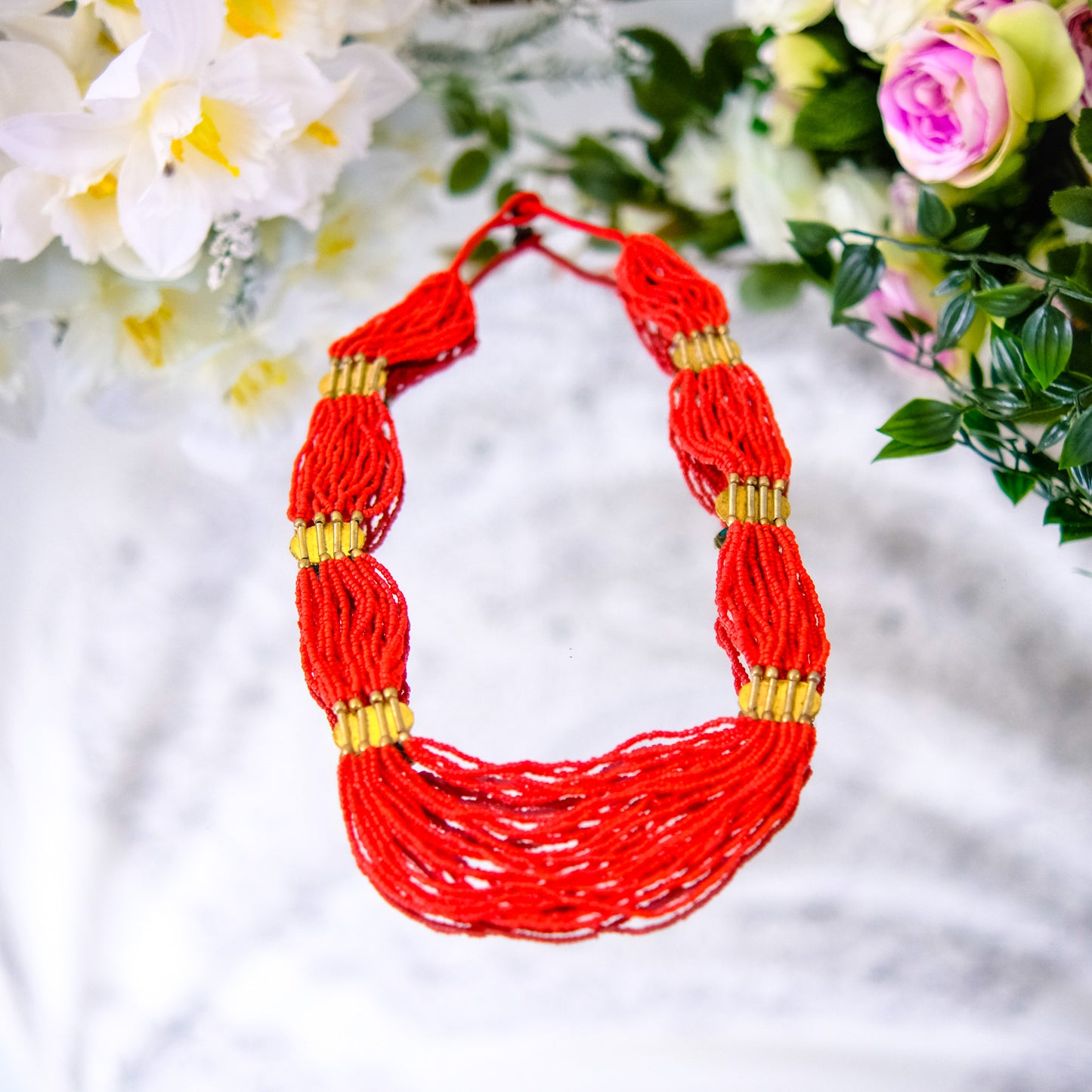 Long Beaded Bohemian Style  Necklace