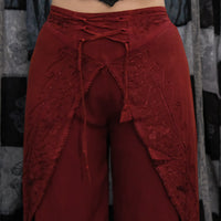 Flowy High Slit Embroidery Palazzo Pants